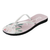 Bloeiende botanische blush Gepersonaliseerde bruid Teenslippers (Schuin)