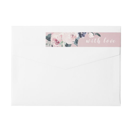 Bloeiende botanische blush waterverf bloemenbruilo (Achterkant)