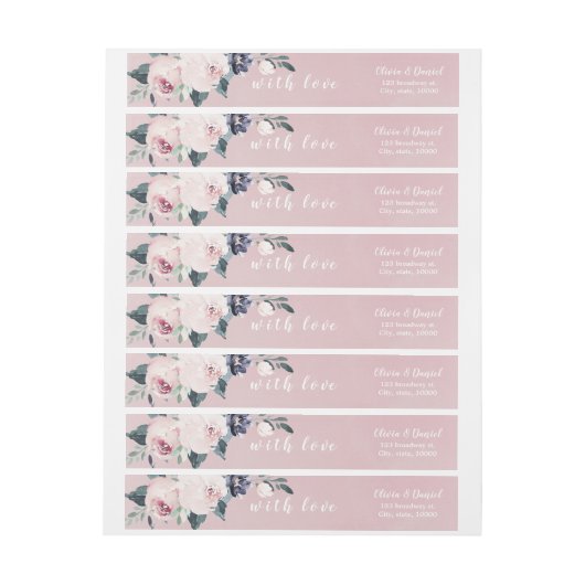 Bloeiende botanische blush waterverf bloemenbruilo (Vel)