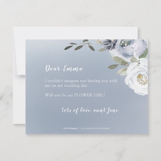 Bloeiende botanische grijze Wil je mijn bloemenmei Kaart (Achterkant)