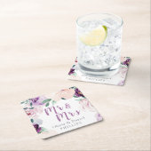 Bloeiende botanische paarse bloemen Mr & Mrs Kartonnen Onderzetters (Insitu)