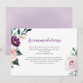 Bloeiende botanische paarse bloemenaccommodatie informatiekaartje (Voorkant / Achterkant)
