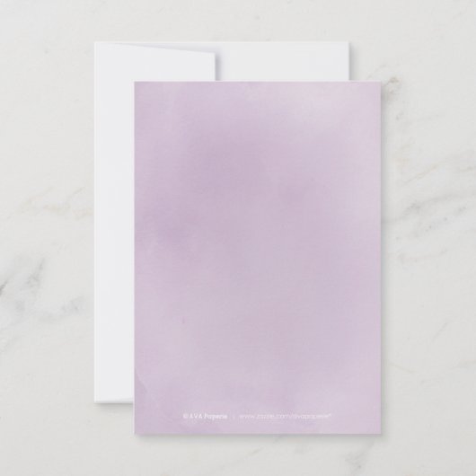 Bloeiende botanische paarse bloemenbruiloft RSVP (Achterkant)