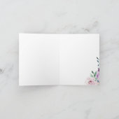 Bloeiende botanische paarse bloemige geometrische bedankkaart (Binnen)