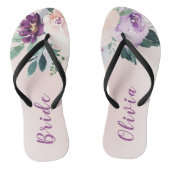 Bloeiende botanische paarse gepersonaliseerde brui teenslippers (Voetbed)