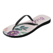 Bloeiende botanische paarse gepersonaliseerde brui teenslippers (Schuin)