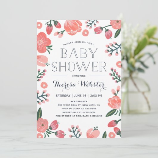 Bloeiende botanische producten | uitnodiging tot b (Staand voorkant)