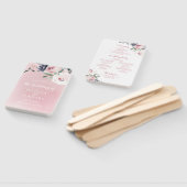 Bloeiende botanische roze bloemenbruiloft programm handwaaier (Niet-gemonteerd)