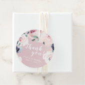 Bloeiende botanische roze bloemige dank je bedankjes labels (In situ)