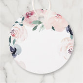 Bloeiende botanische roze met liefde en dank bedankjes labels (Achterkant)