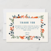 Bloeiende Botanische Sinaasappel Bloem Bruiloft Fe Bedankkaart (Voorkant)