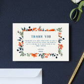 Bloeiende Botanische Sinaasappel Bloemige Bruiloft Bedankkaart