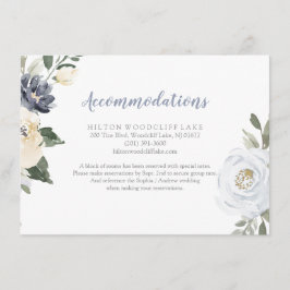 Bloeiende botanische stoffige blauwe bloemen accom informatiekaartje