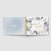 Bloeiende botanische stoffige blauwe bloemen bruil gastenboek (Volledig)