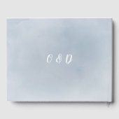 Bloeiende botanische stoffige blauwe bloemen bruil gastenboek (Achterkant)