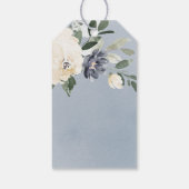 Bloeiende botanische stoffige blauwe bloemen dank  cadeaulabel (Achterkant)