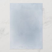 Bloeiende botanische stoffige blauwe bloemenbruilo menu (Achterkant)