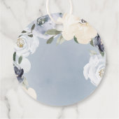 Bloeiende botanische stoffige blauwe bloemige dank bedankjes labels (Achterkant)