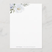 Bloeiende botanische stoffige blauwe bruiloft inse informatiekaartje (Achterkant)