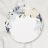 Bloeiende botanische stoffige blauwe met liefde en bedankjes labels (Achterkant)