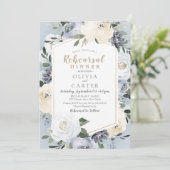 Bloeiende botanische stoffige blauwe repetitiedine kaart (Staand voorkant)