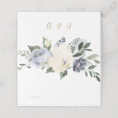 Bloeiende botanische stoffige blauwe Trouwplaats k Plaatskaartje (Buitenkant ongevouwen)