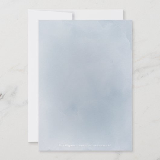 Bloeiende botanische stoffige blauwe verjaardagspa kaart (Achterkant)