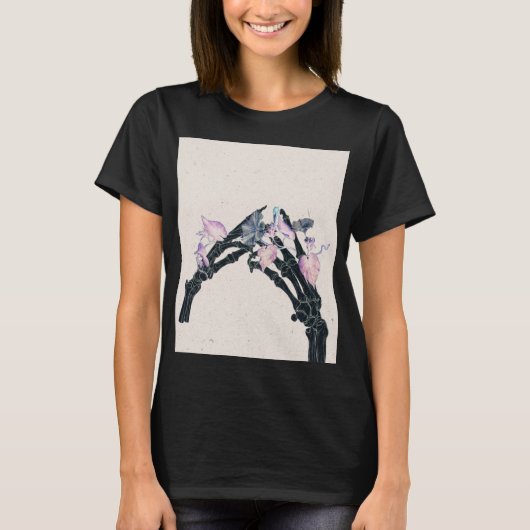 Bloeiende Botten #3 - Twee handen raken T-shirt (Voorkant)