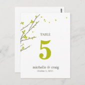 Bloeiende Branches Trouwtafel Nummer Kaart (Voorkant / Achterkant)