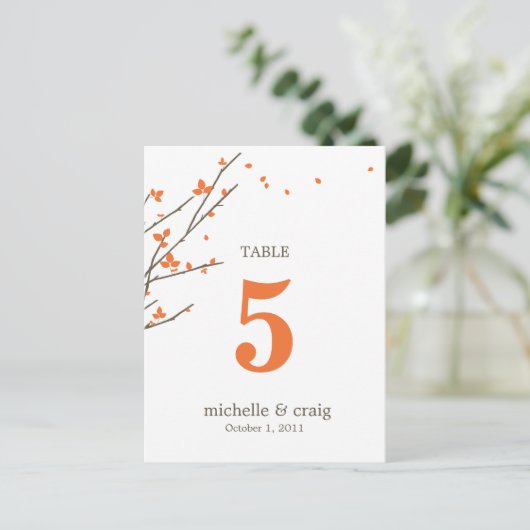 Bloeiende Branches Trouwtafel Nummer Kaart (Staand voorkant)