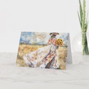 Bloeiende bruid viert liefde en vreugde kaart