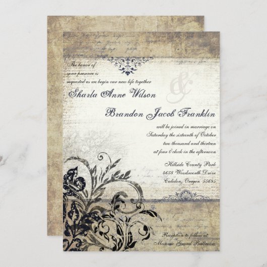 bloeiende bruiloft uitnodiging (Voorkant / Achterkant)