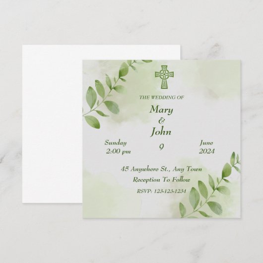 Bloeiende bruiloft uitnodiging (Voorkant / Achterkant)