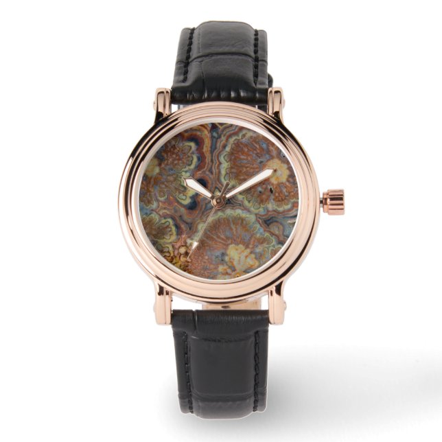 Bloeiende buis Onyx Horloge (Voorkant)