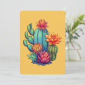  bloeiende cactus bedankkaart (Staand voorkant)