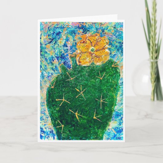 Bloeiende Cactus Blank Kaart<Blank Inside> Aankondiging (Voorkant)