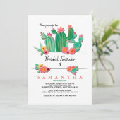 Bloeiende Cactus Bruidsmeisjes Bruiloftsinvatie Kaart (Staand voorkant)