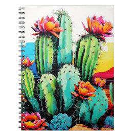 Bloeiende Cactus Desert Art | Notitieboek Journal