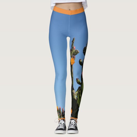 Bloeiende Cactus Funky Leggings (Voorkant)