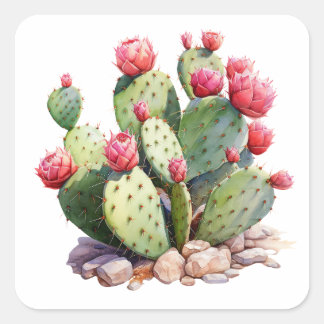 Bloeiende Cactus Garden Sticker – Kleurrijk Succul