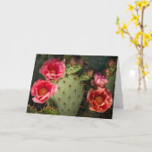 Bloeiende Cactus gepersonaliseerd Wenskaart Kaart (Gele Bloem)