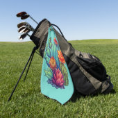  bloeiende cactus golfhanddoek (Groen)