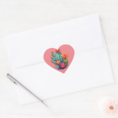  bloeiende cactus hart sticker (Envelop)