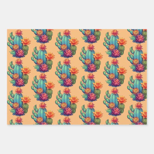  bloeiende cactus inpakpapier vel (Voorkant 2)