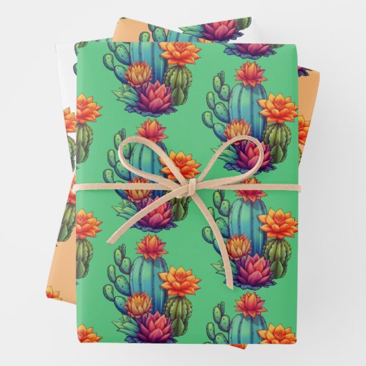  bloeiende cactus inpakpapier vel (In situ)