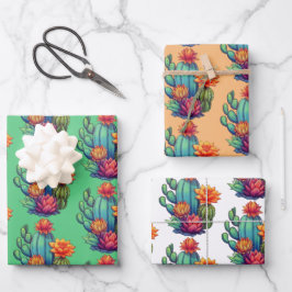  bloeiende cactus inpakpapier vel