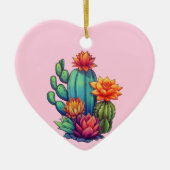  bloeiende cactus keramisch ornament (Voorkant)