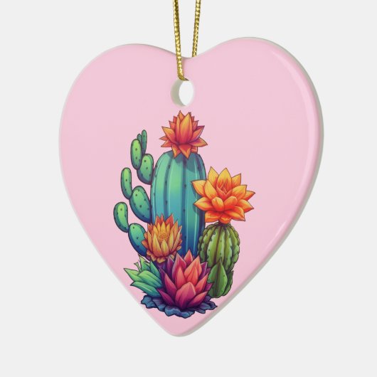  bloeiende cactus keramisch ornament (Links)