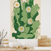Bloeiende Cactus Kunst Poster (Keuken)