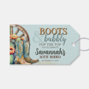 Bloeiende Cactus Laarzen Bruisend Thema Favor Tags Cadeaulabel
